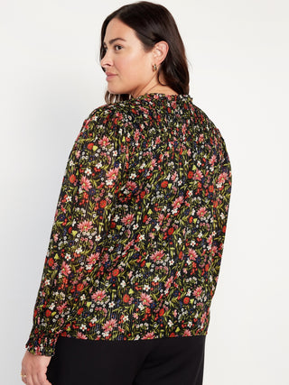 Blusa Cuello con Lazo Estampado Floral
