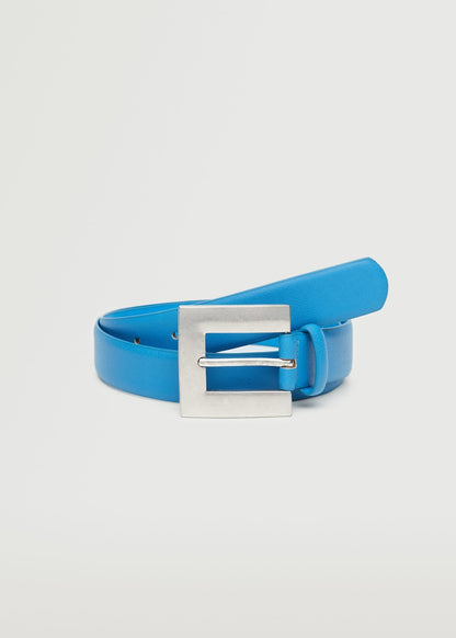 Cinturón Hebilla Cuadrada Azul
