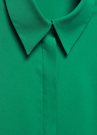 Camisa de Botones Diseño Recto, Verde