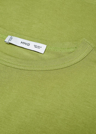 Camiseta Manga Larga Cuello Redondo, Verde