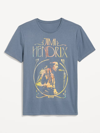 Camiseta Manga Corta Gráfica Jimi Hendrix, Hombre