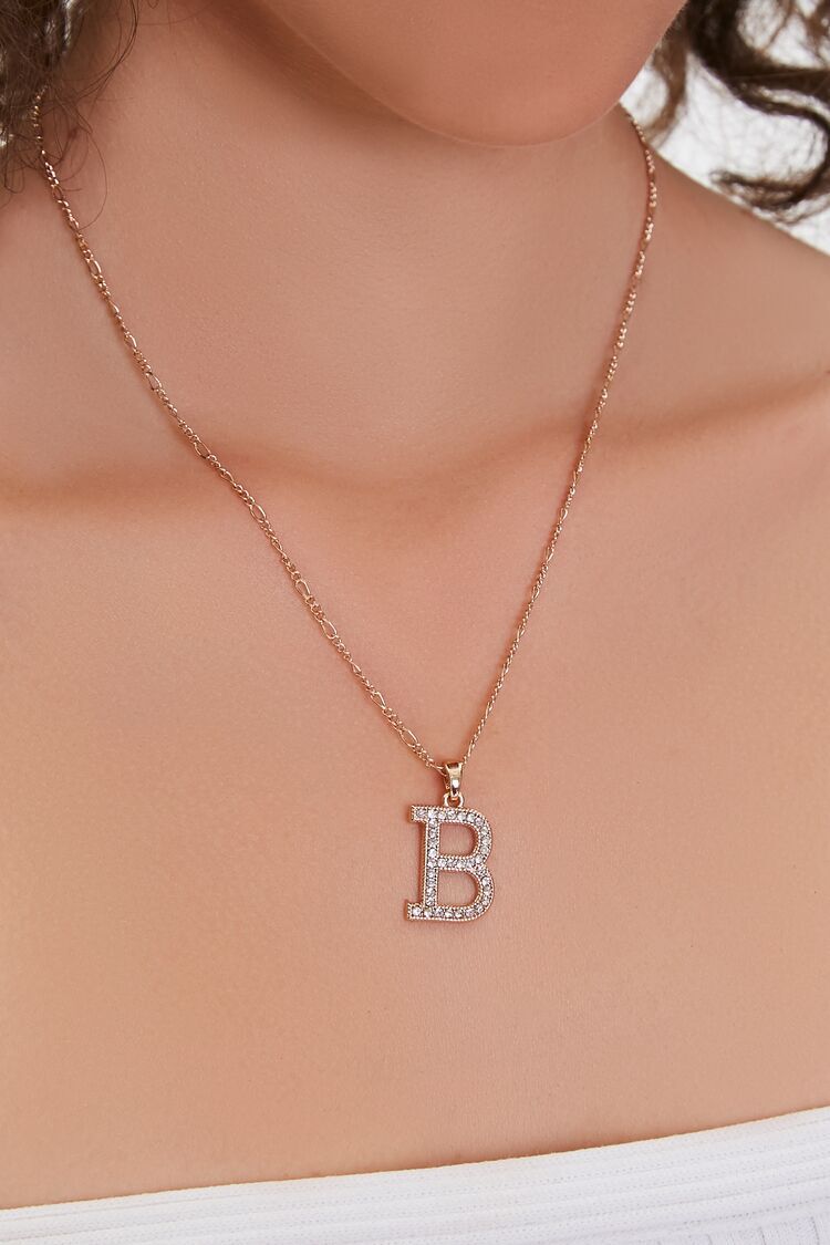 F21 Initial Pendant Necklace Forever 21 - Gold/B