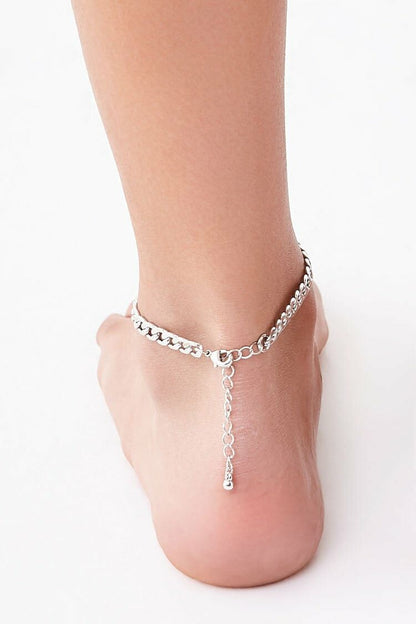 F21 Chunky Curb Chain Anklet Forever 21 - Silver
