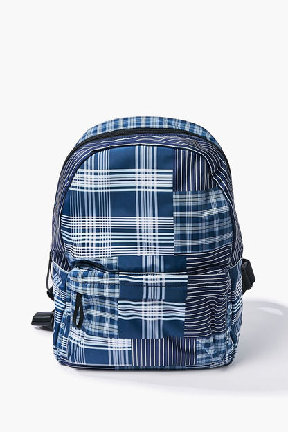 F21 Large Plaid Backpack Forever 21 - Blue