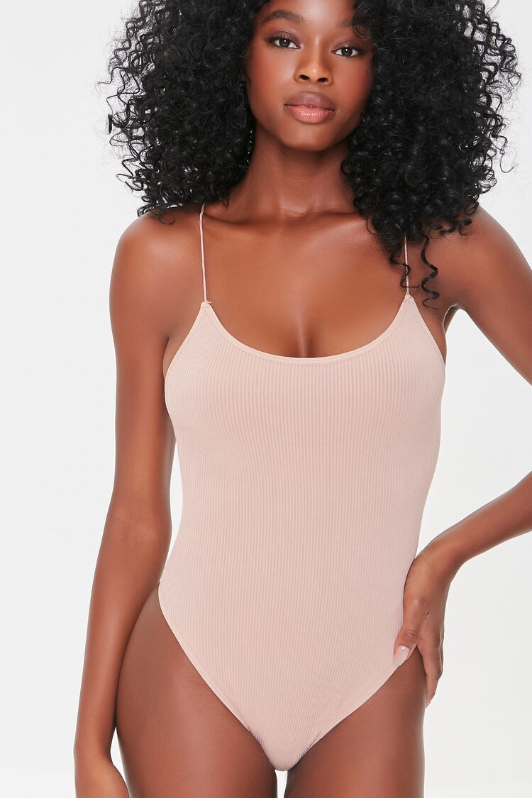 F21 Seamless Ribbed Bodysuit Forever 21 - Taupe