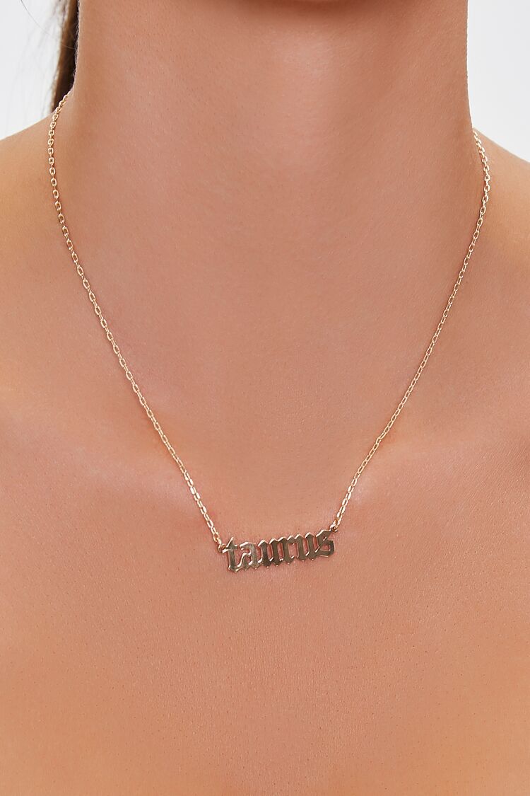F21 Zodiac Pendant Necklace Forever 21 - Gold/Taurus