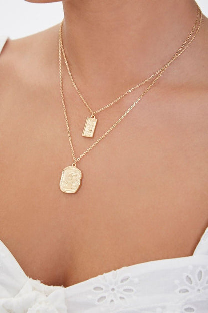 F21 Layered Pendant Necklace Forever 21 - Gold