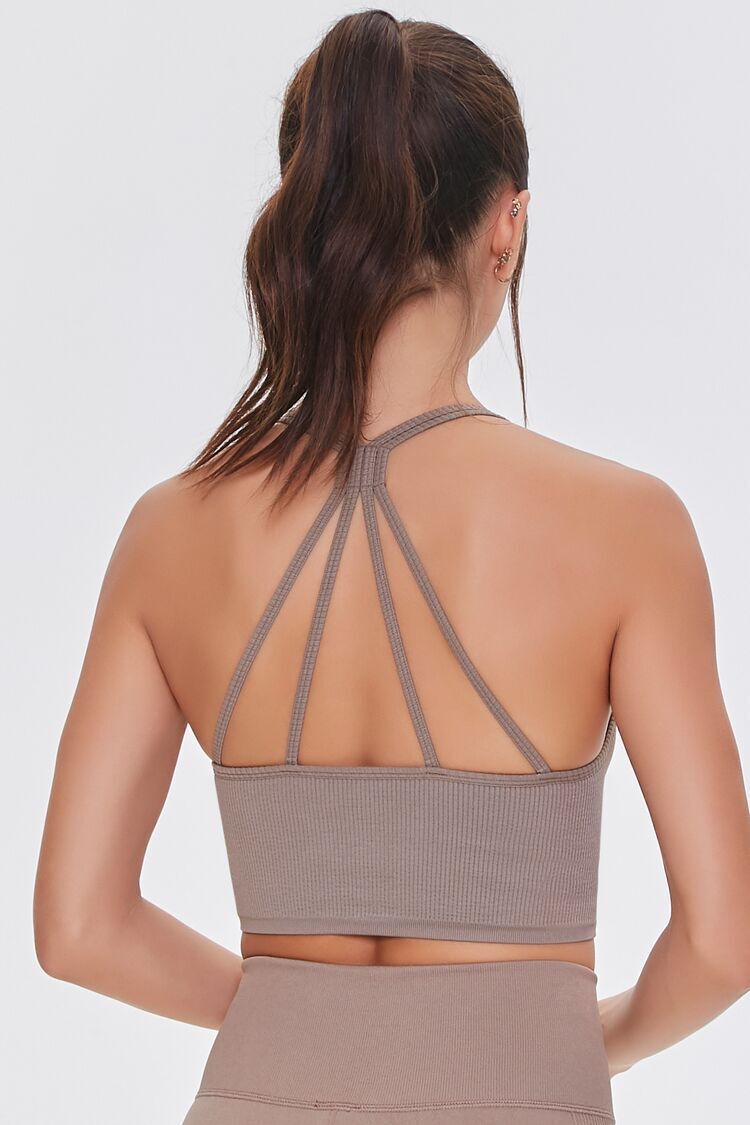 F21 Seamless Caged Sports Bra Forever 21 - Taupe