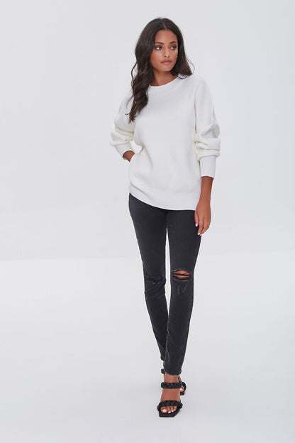 F21 Dropped-Sleeve Sweater Forever 21 - Cream