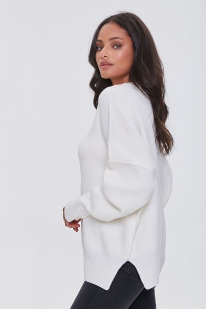 F21 Dropped-Sleeve Sweater Forever 21 - Cream