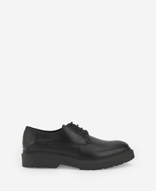 Zapato de Suela Engomada con Cordones, Negro