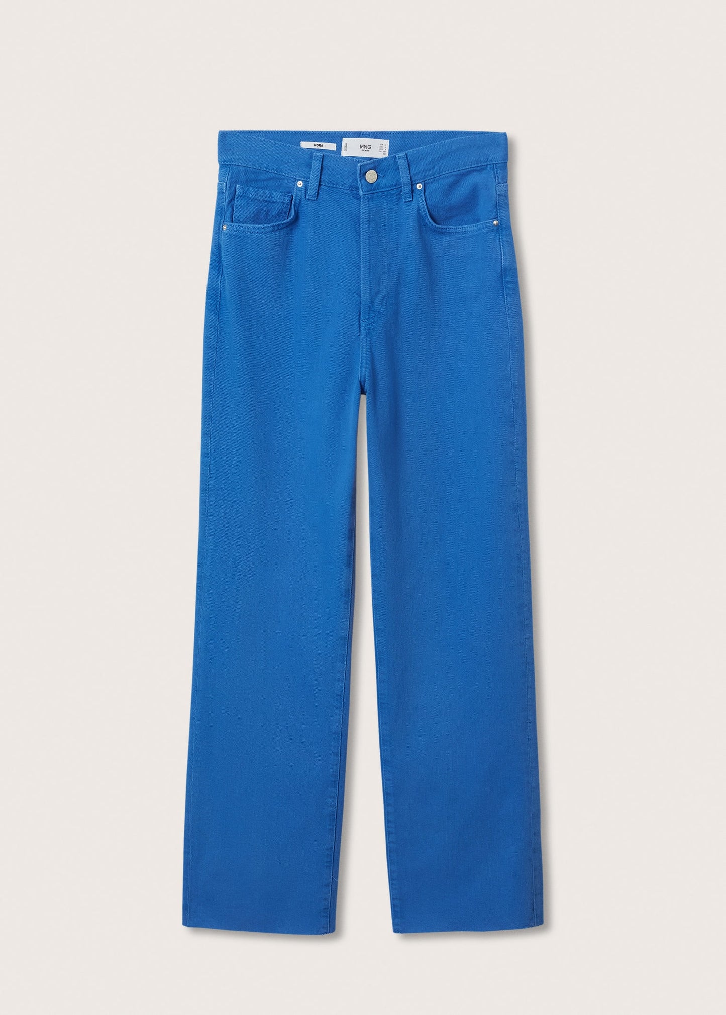 MNG Jeans Wideleg Tiro Alto - Azul Eléctrico