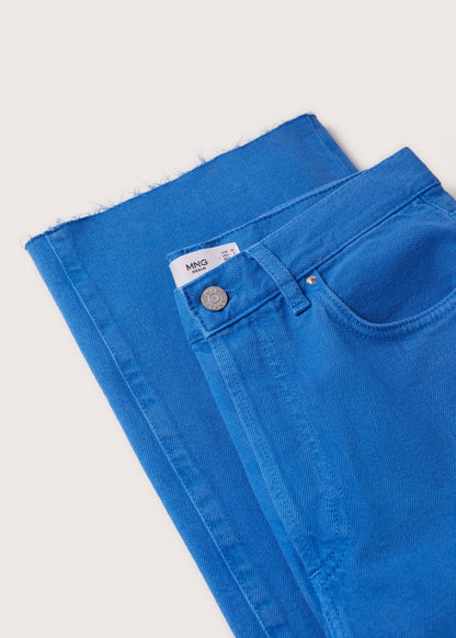 MNG Jeans Wideleg Tiro Alto - Azul Eléctrico