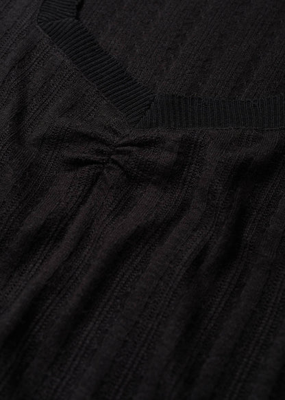 MNG Camiseta Punto Canalé - Negro