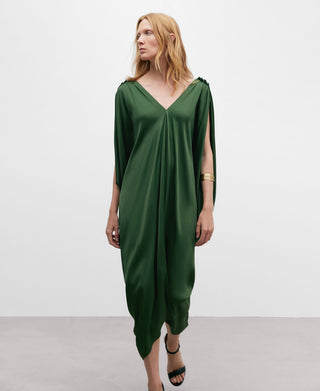 Vestido Midi Asimétrico Verde