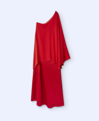 Vestido Largo Asimétrico Rojo