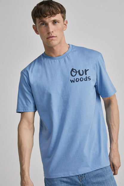 Camisa T´S Lavada Arcoiris Azul Medio