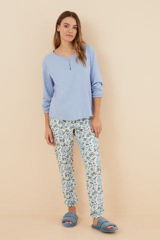 Set de Pijama 2 Piezas Estampado, Azul