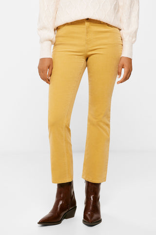 Jeans Tiro Medio Estilo Flare, Amarillo
