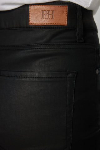 Jeans Tiro Medio con Bolsillos, Negro