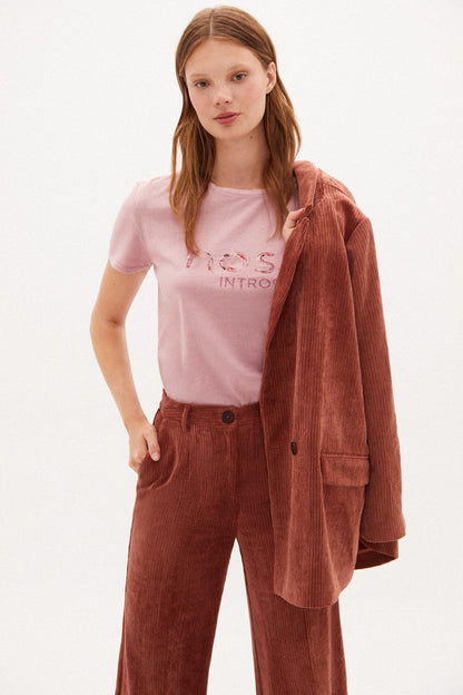 Camiseta Estampada Rosa