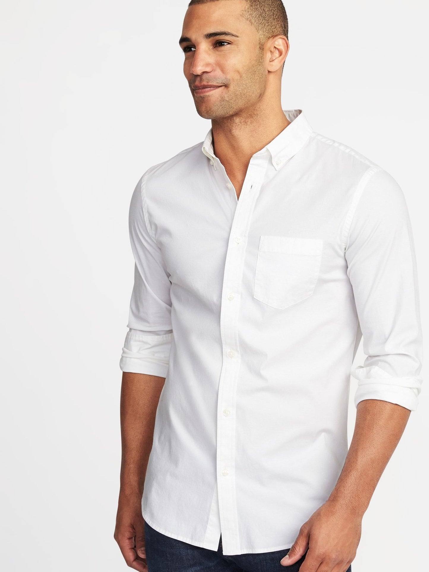 Camisa ON Camisa Slim-Fit Incorporada Flex Everyday para Hombre - Blanco