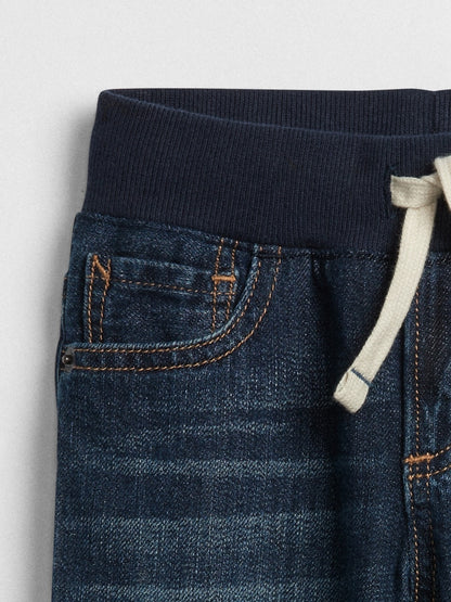 Gap Pantalón Jeans ajustados sin cordones para niños pequeños. - Azul Oscuro