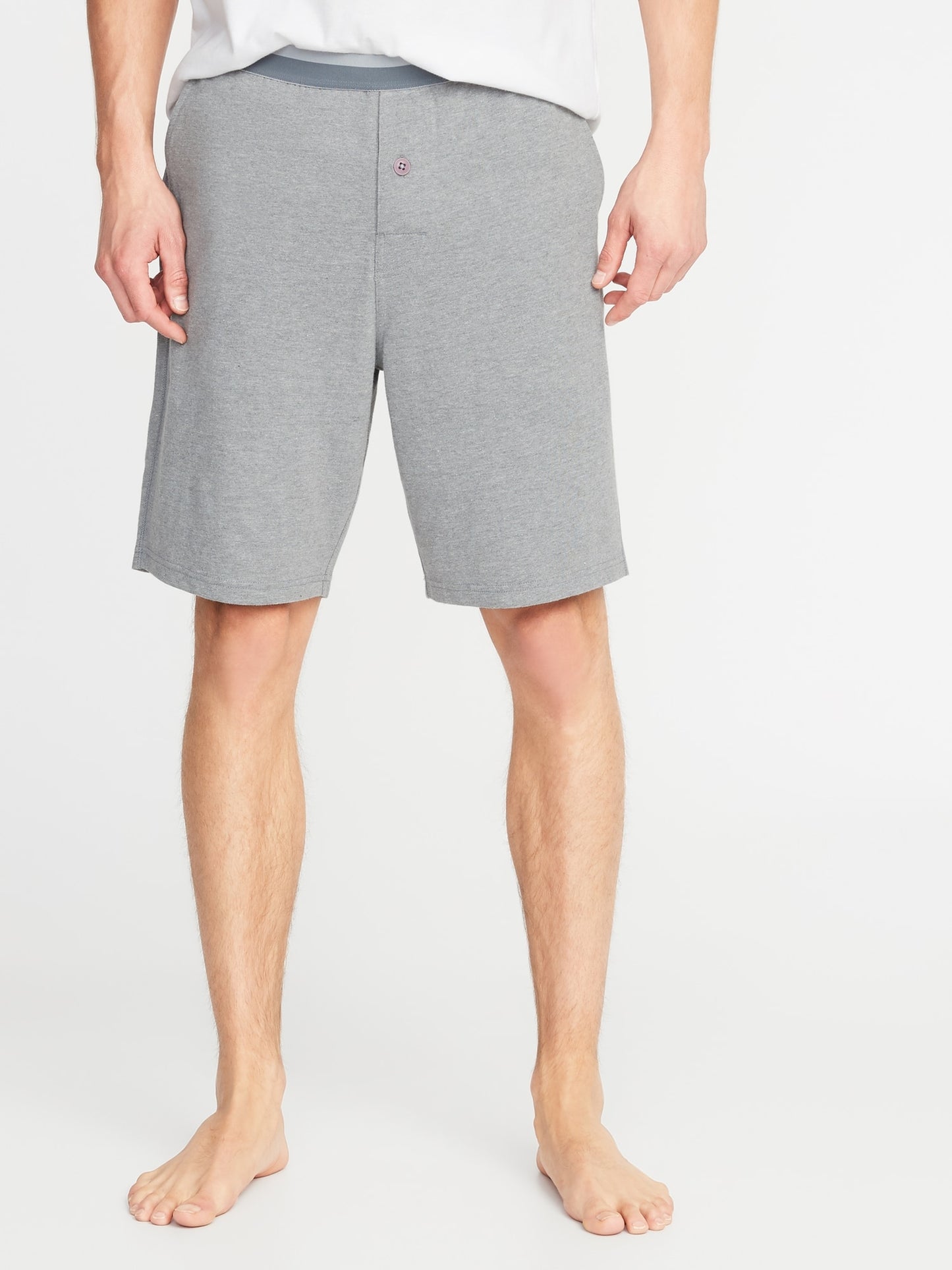 ON Jersey Pajama Shorts For Men -- 9-Inch Inseam - Heather Gray