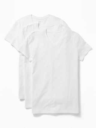 ON Accesorio Camiseta Go-Dry Con Cuello En V Pack De 3 Para Hombre - Blanco Brillante
