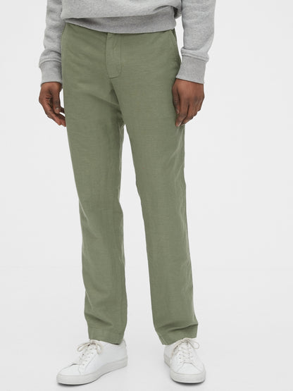 Gap Linen Khakis In Slim Fit - Green