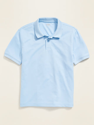 Moisture-Wicking Uniform Polo for Boys Ss Wicking Polo Monet Blue