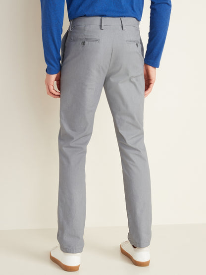 ON All-New Slim Ultimate Built-In Flex Textured Chinos for Men - Light Gris