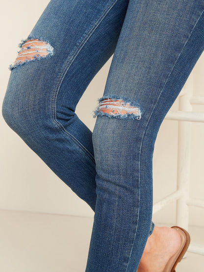 ON High-Waisted Rockstar Super Skinny Ripped Jeans For Women - Sadie