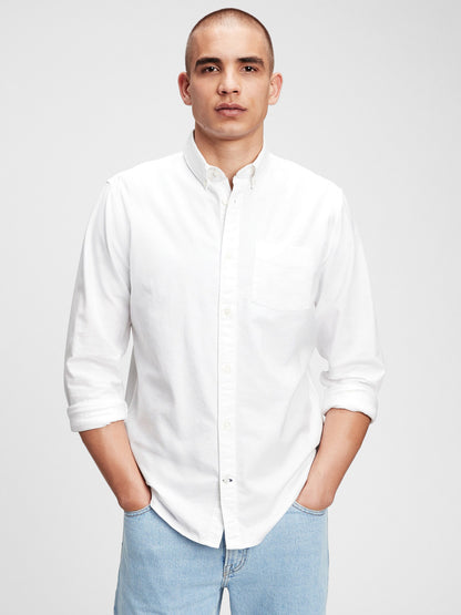 Gap Oxford Shirt In Standard Fit - White Global