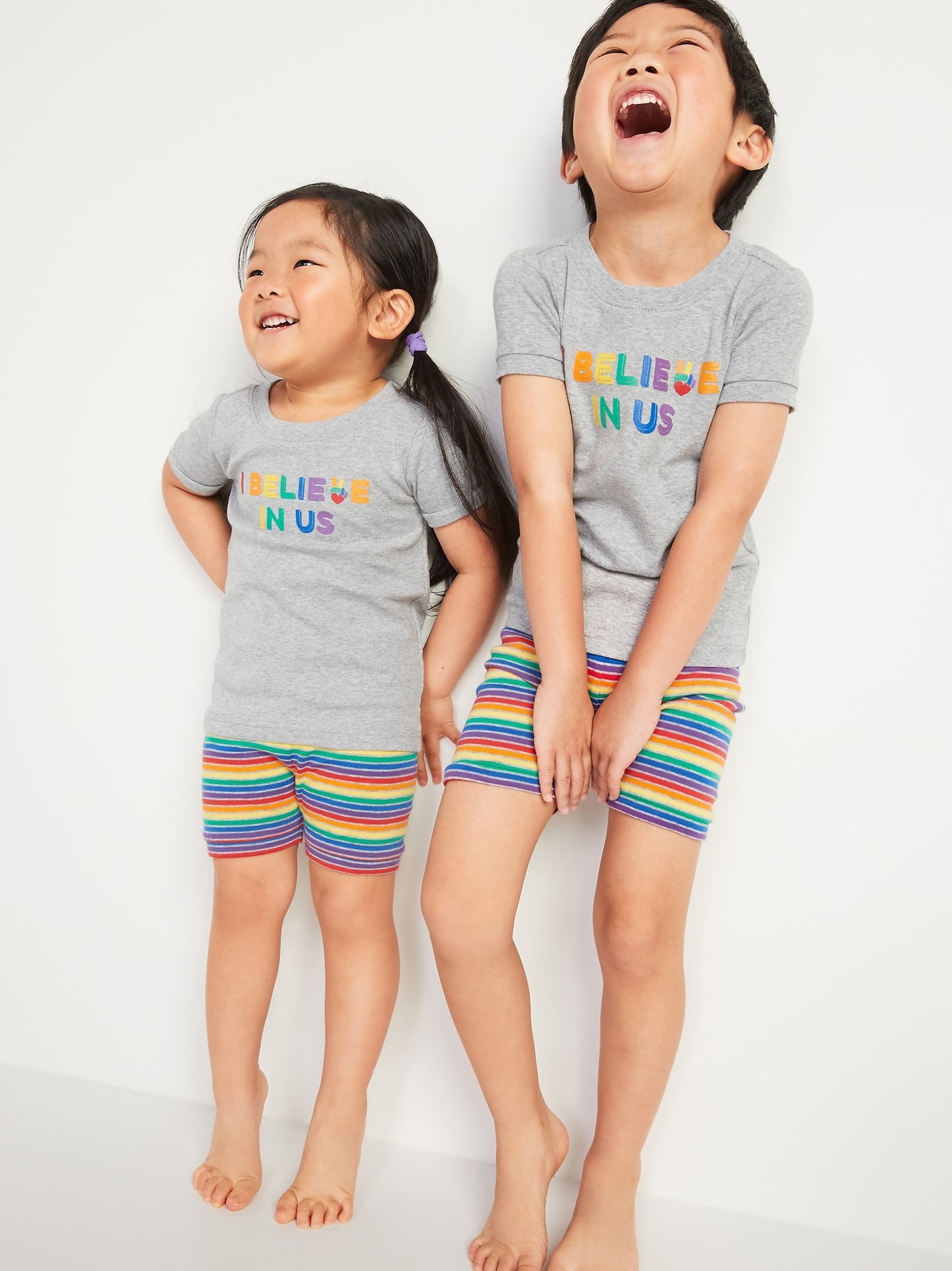 ON Unisex Matching Graphic Pajama Set For Toddler & Baby - Multicolor Stripe - Everyday Magic