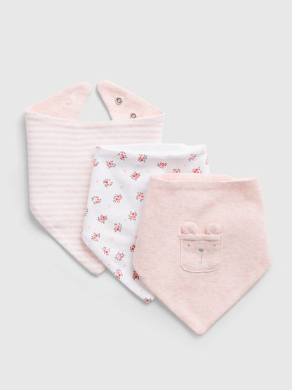 Gap Baby 100% Organic Cotton First Favorite Bib (3-Pack) - Light Pink Floral