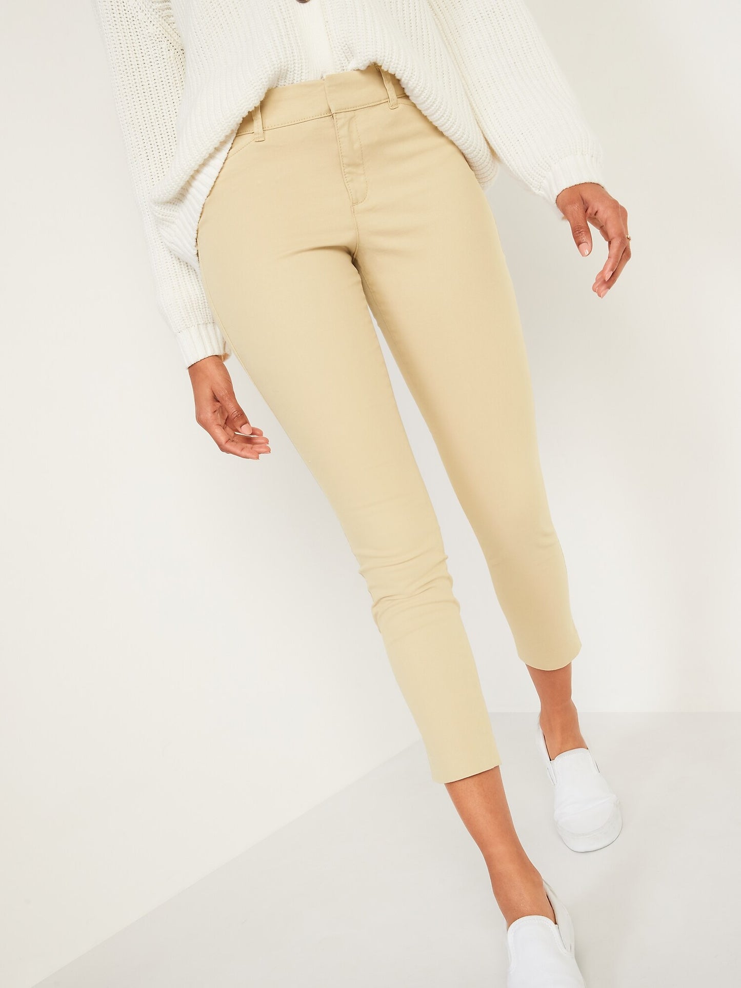 Mid-Rise Pixie Chino Ankle Pants for Women