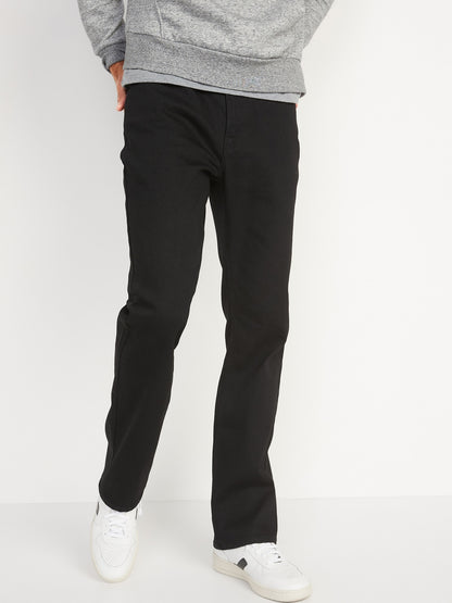 ON Straight Built-In Flex Black Jeans For Men - Black Rinse