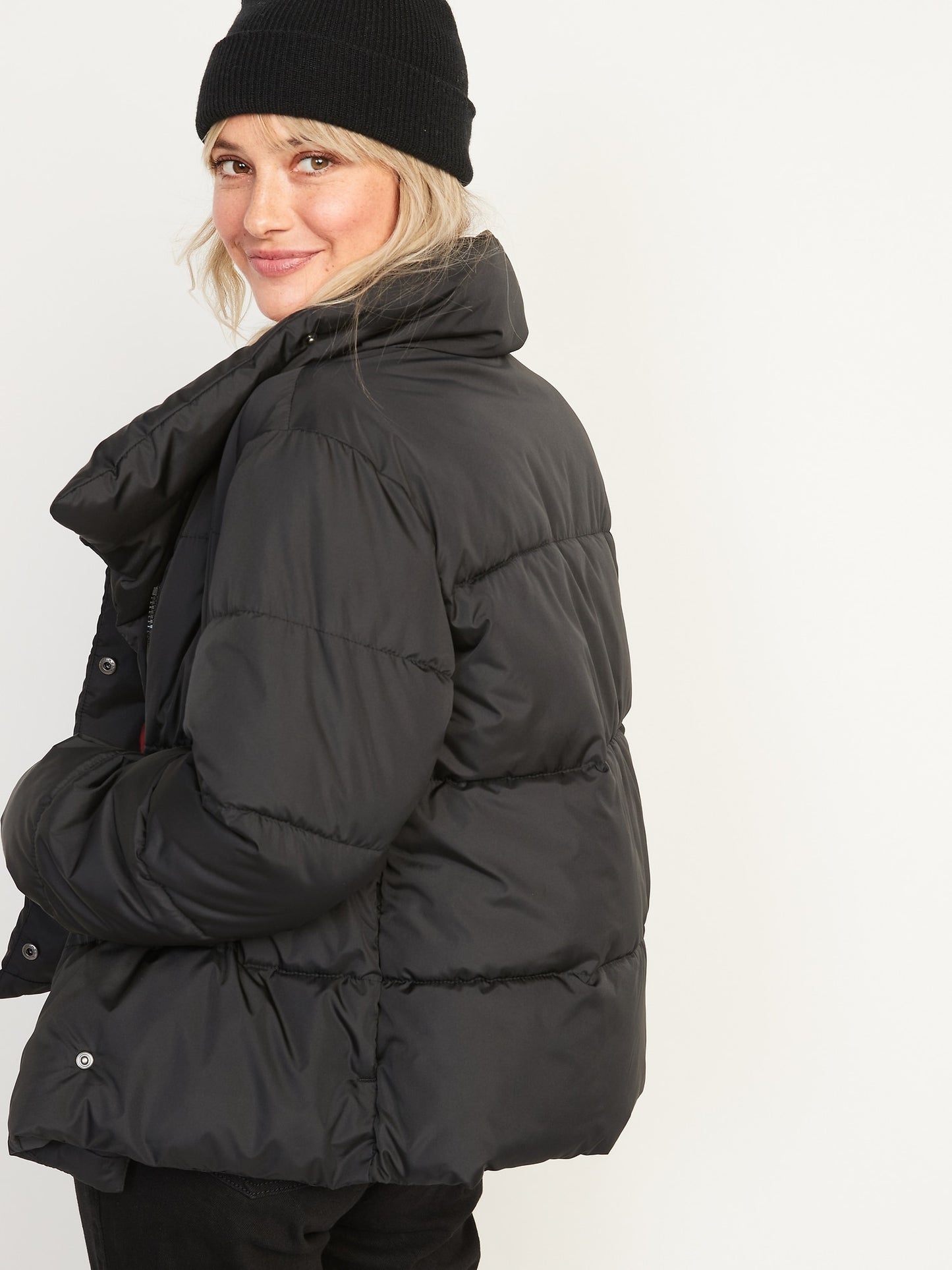 ON Water-Resistant Double-Breasted Puffer Jacket For Women - Black Jack