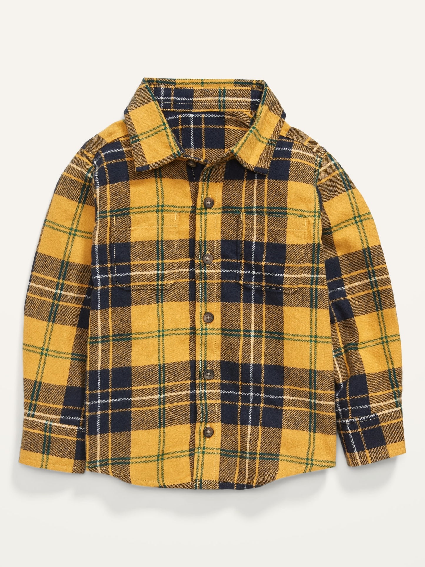 ON Unisex Plaid Flannel Long-Sleeve Shirt For Toddler - Yellow Plaid