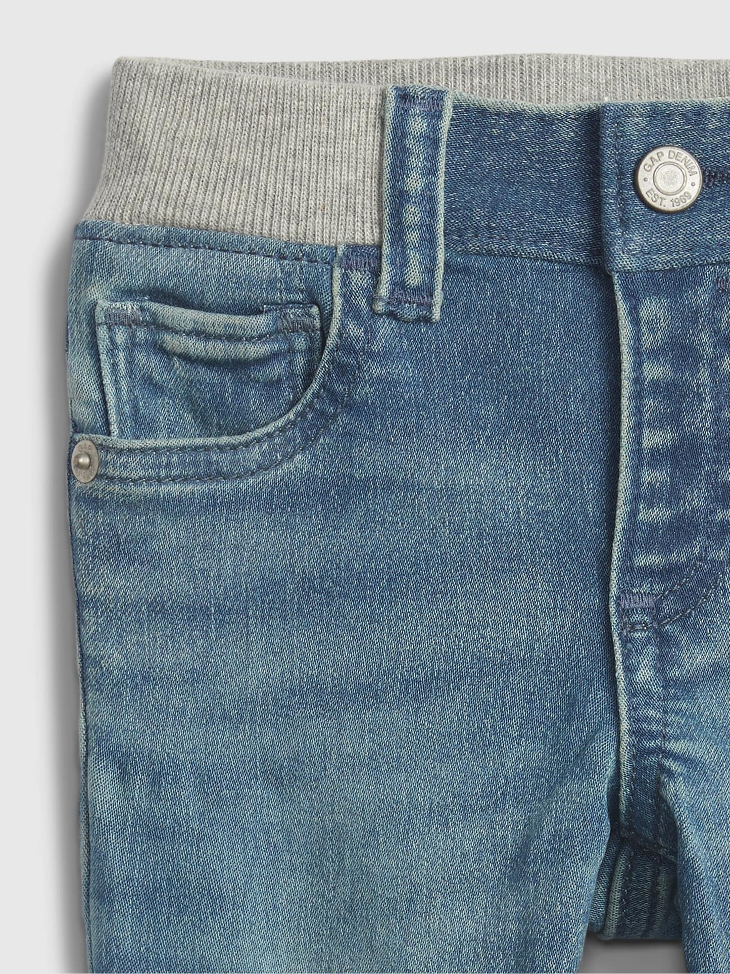 Gap Baby Organic Knit-Denim Slim Jeans - Light Wash
