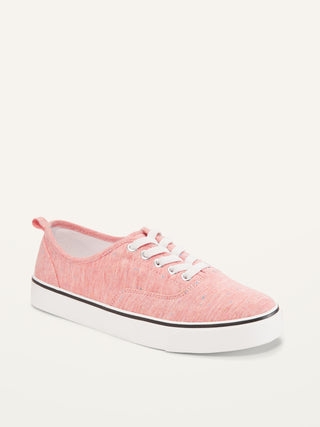 ON Speckled Jersey-Knit Elastic-Lace Sneakers For Girls - Pastel Pink
