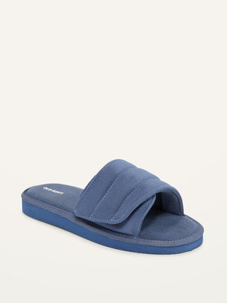 Gender-Neutral Textured-Strap Slide Slippers for Kids J Slipper Slide Blue Wazoo