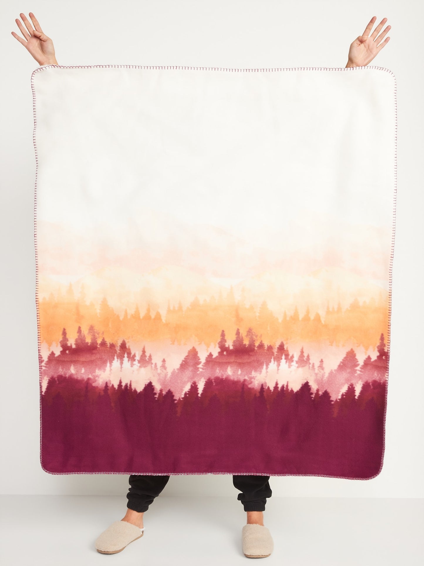 ON Cozy Microfleece/Sherpa Patterned Blanket For The Family - Mountain Dusk