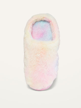 ON Cozy Faux-Fur Slippers For Girls - Tie Dye Cool