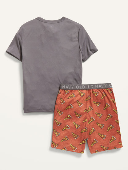 ON Short-Sleeve Graphic Pajama Set For Boys - Pizza