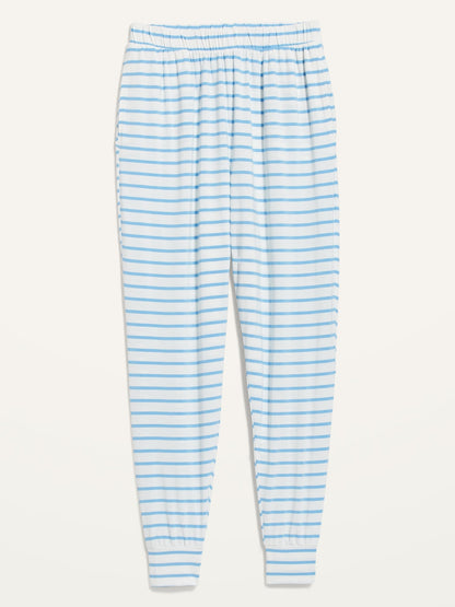 ON High-Waisted Sunday Sleep Ultra-Soft Jogger Pajama Pants For Women - Blue Stripe - Everyday Magic