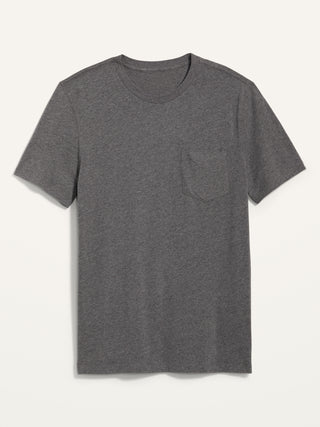 ON Soft-Washed Chest-Pocket Crew-Neck T-Shirt For Men - Charcoal