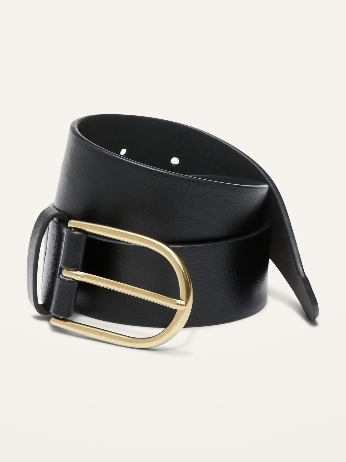 ON Faux-Leather D-Ring Belt For Women (1.5 Inch) - Black Jack