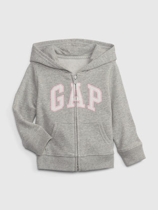 Gap Toddler Girl Gap Logo Full Zip Hoodie - Grey Heather